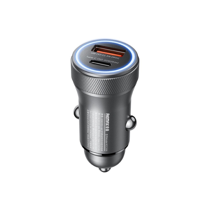 Автомобильное зарядное устройство REMAX RCC335 30W PD+QC 1A+1C, Grey