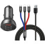 Автомобільний зарядний пристрій Baseus Digital Display 4.8A 24W, Grey