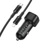 Автомобильное зарядное устройство BOROFONE BZ34B USB QC3.0 / Type-C PD38W with cable, Black