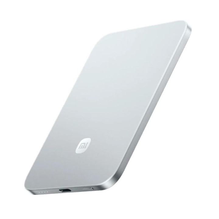 Внешний аккумулятор Power Bank Xiaomi UltraThin Magnetic Type-C 15W с беспроводной зарядкой 5000mAh, Silver
