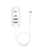 USB - хаб WUW C246 USB-C to 2 USB-A, USB-C, White