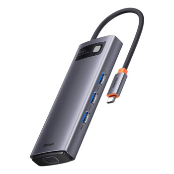 USB HUB Baseus Metal Gleam Series 6-in-1 Multifunctional Type-C to HDMI / USB3.0 / PD / RJ45, Gray