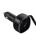 Автомобільний зарядний пристрій Baseus Enjoyment Retractable 30W 3.5А 2-in-1 Car Charger, Black