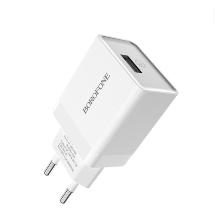 Мережевий зарядний пристрій BOROFONE BA20A Sharp 10.5W cable Micro-USB 1m, White