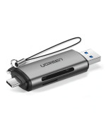 USB Кардридер UGREEN CM185 UGR-50706 USB-C / USB-A / TF / SD Card Reader, Gray