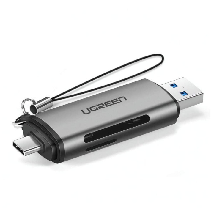 USB Кардридер UGREEN CM185 UGR-50706 USB-C / USB-A / TF / SD Card Reader, Gray