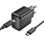 Мережевий зарядний пристрій HOCO CS24A Puerto single-port PD25W / QC3.0 cable Type-C to Type-C, Black