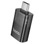 Перехідник HOCO UA36B Type-C male to USB female OTG transparent adapter, Black
