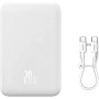 Внешний аккумулятор Power Bank Baseus Magnetic Mini Wireless 10000mAh 20W, White ( PPCX070002 )