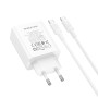 Сетевое зарядное устройство BOROFONE BA107A с кабелем USB Type-C to USB Type-C, White
