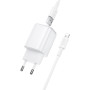 Сетевое зарядное устройство BOROFONE BAS81A с кабелем USB-A to Lightning, White