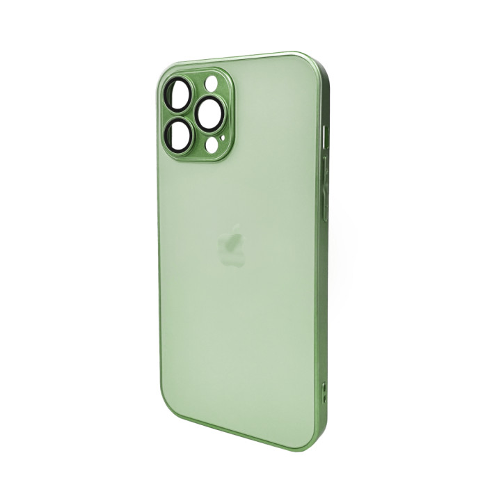 Чехол AG Glass Matt Frame Color для iPhone 13 Pro Max, Light Green