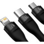 USB Data Кабель Baseus Flash Series Ⅱ USB to Micro USB Lightning Type-C 66W 1.2m, Black