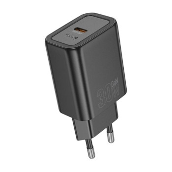 Мережевий зарядний пристрій HOCO N62 single port PD30W / QC3.0 2.5 A, Black