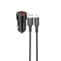 Автомобільний зарядний пристрій BOROFONE BZ19B Wisdom 36W 2USB QC3.0 cable Micro-USB, Black