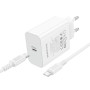 Сетевое зарядное устройство BOROFONE BA107A с кабелем USB Type-C to USB Type-C, White