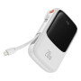 Зовнішній акумулятор Power Bank Baseus Qpow Pro Digital Display 20W 10000mAh cable Type-C 3A 0.3m, White