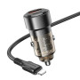 Автомобільний зарядний пристрій BOROFONE BZ20 Smart dual port PD20W/QC3.0, Transparent Black