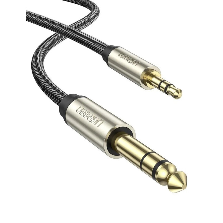 Аудіокабель UGREEN AV127 UGR-10628 3.5mm to 6.35mm TRS Stereo 2m, Gray