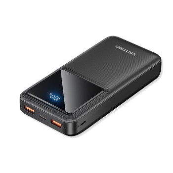 Зовнішній акумулятор Power Bank Vention FHL Micro-USB / USB / Type-C 22.5W 20000mAh, Black