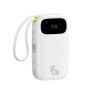 Зовнішній акумулятор Power Bank Baseus EnerFill FC31 Qpow 3 USB / Type-C PD45W with cable 20000mAh, White