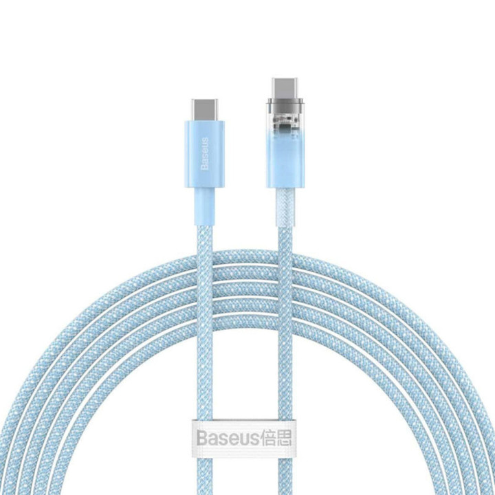 Кабель Baseus Explorer Series Type-C to Type-C 100W 1m, Galaxy Blue