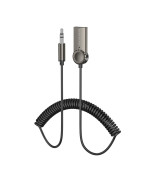 Bluetooth аудіо ресивер BOROFONE BC56 Peaceful car AUX BT receiver with cable, Metal Gray