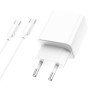 Сетевое зарядное устройство BOROFONE BA67A PD20W / QC3.0 cable Type-C to Type-C, White