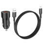 Автомобільний зарядний пристрій BOROFONE BZ19B Wisdom 36W 2USB QC3.0 cable Micro-USB, Black