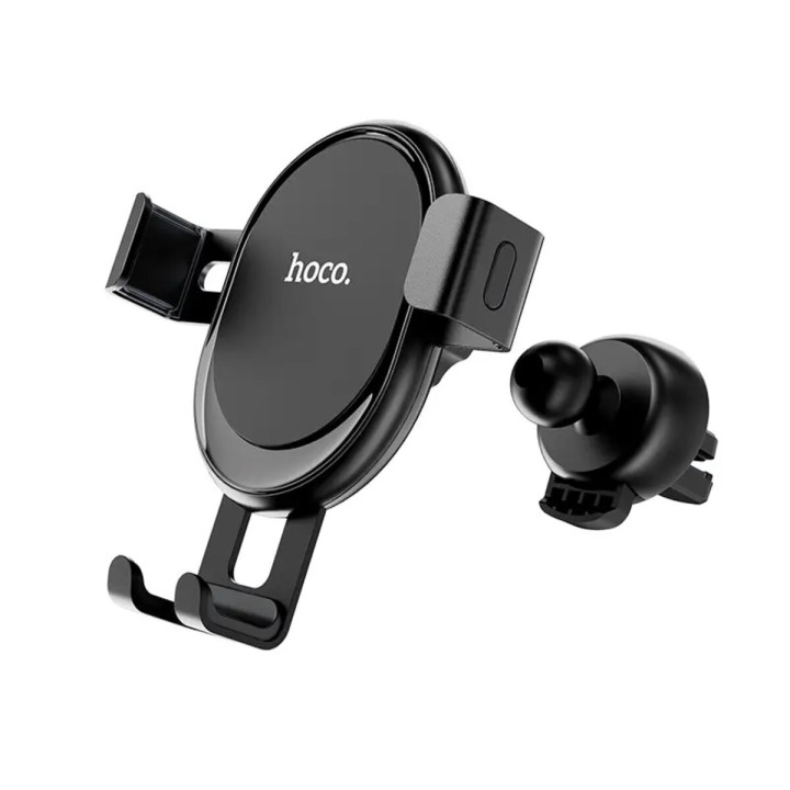 Автотримач для смартфона HOCO CA56 Plus Armor metal gravity car holder, Black - Silver