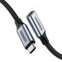 Data-Кабель UGREEN US372 Type-C Male to Type-C Female Gen2 Alu Case Braided Extension Cable 1m, Space Gray