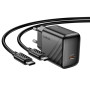 Мережевий зарядний пристрій HOCO CS24A Puerto single-port PD25W / QC3.0 cable Type-C to Type-C, Black
