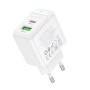 Сетевое зарядное устройство для BOROFONE BAS45A Potential PD30W + QC3.0 EU, White