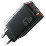 Сетевое зарядное устройство ESSAGER ECTAC-DYB01-Z PD67W / QC3.0 GaN, Black