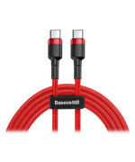 Data Кабель Baseus CATKLF-H09 Cafule Type-C to Type-C 3A 2m, Red