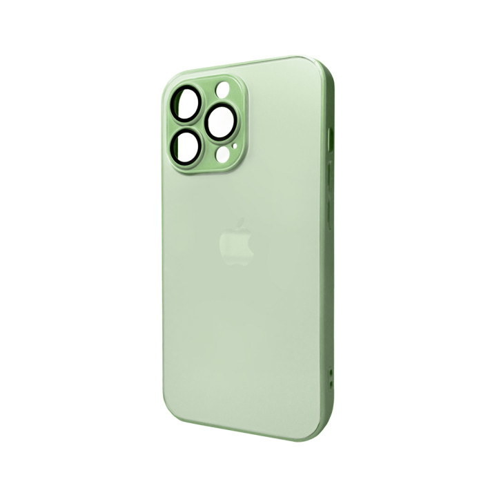 Чехол AG Glass Matt Frame Color для iPhone 13 Pro, Light Green