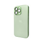 Чехол AG Glass Matt Frame Color для iPhone 13 Pro, Light Green