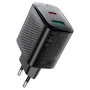 Мережевий зарядний пристрій ACEFAST A106 PD45W / QC3.0 GaN, Black