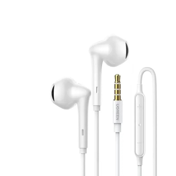 Проводные наушники UGREEN EP101 Wired Earphones with 3.5mm Plug 1.2m, White