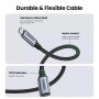 Data-Кабель UGREEN US372 Type-C Male to Type-C Female Gen2 Alu Case Braided Extension Cable 1m, Space Gray