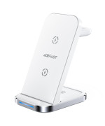 Беспроводное зарядное устройство ACEFAST E15 desktop 3-in-1 wireless charging stand, White