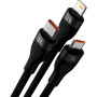 USB Data Кабель Baseus Flash Series Ⅱ USB to Micro USB Lightning Type-C 66W 1.2m, Black