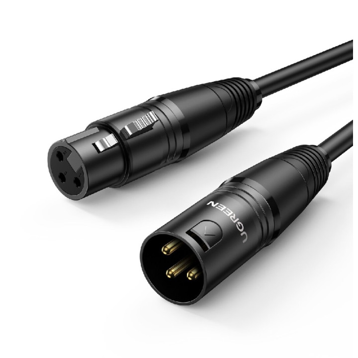 Аудиокабель UGREEN AV130 Cannon Male to Female Microphone Extension 5m, Black