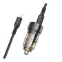 Автомобільний зарядний пристрій BOROFONE BZ20 Smart dual port PD20W/QC3.0, Transparent Black