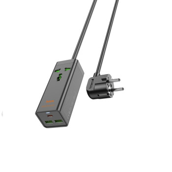 Мережевий подовчувач HOCO AC9A Talent PD30W 1C2A socket 1.5m, Black