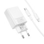 Сетевое зарядное устройство BOROFONE BAS73A с кабелем USB-C to Lightning, White