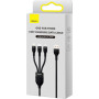 USB Data Кабель Baseus Flash Series Ⅱ USB to Micro USB Lightning Type-C 66W 1.2m, Black