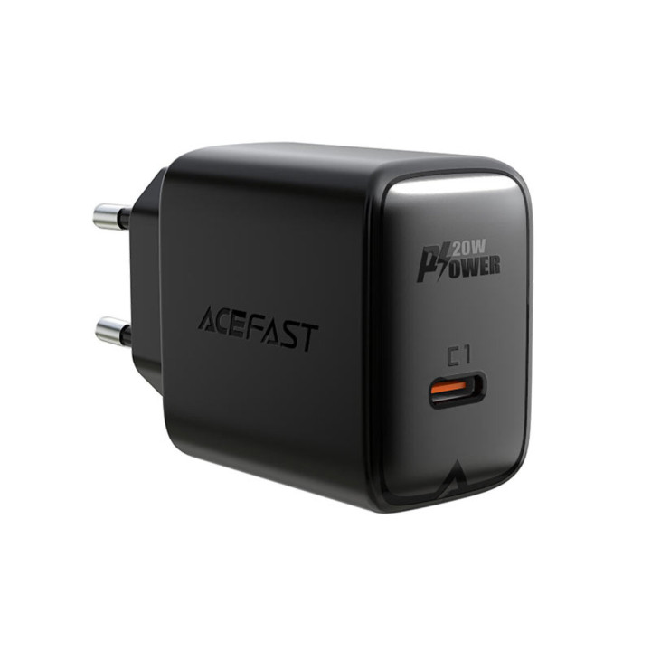 Мережевий зарядний пристрій ACEFAST A1 PD20W / QC3.0, Black