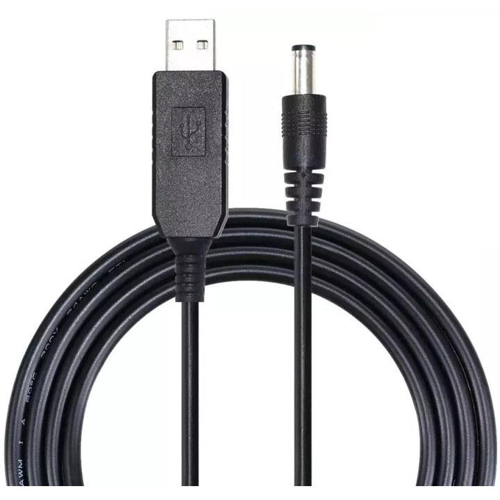 Кабель - переходник USB-A / DC 5 V to 9 V для роутера, Black
