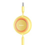 Data Кабель Baseus Bright Mirror 2 Series Retractable 3-in-1 Fast Charging USB to Micro / Lightning / Type-C 3.5A 1.1m, Yellow